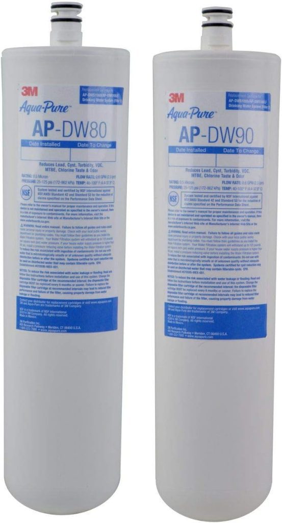 3M Aqua-Pure Under Sink Replacement Water Filter AP-DW80/90, For Aqua-Pure AP-DWS1000, Reduces Particulate, Chlorine Taste and Odor, Lead, Cysts, VOCs, MTBE