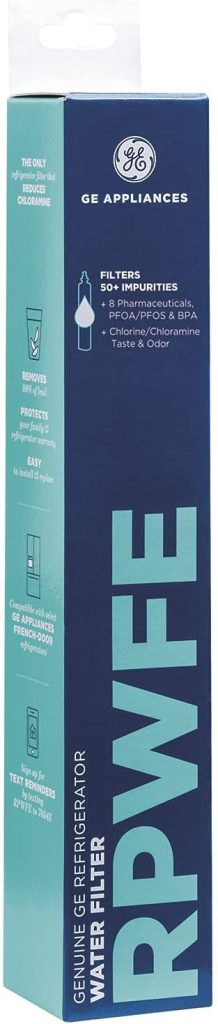 GE RPWFE Refrigerator Water Filter | Certified to Reduce Lead, Sulfur, and 50+ Other Impurities | Replace Every 6 Months for Best Results | Pack of 1