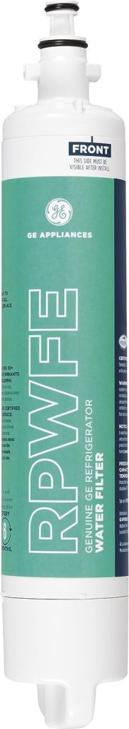 GE RPWFE Refrigerator Water Filter | Certified to Reduce Lead, Sulfur, and 50+ Other Impurities | Replace Every 6 Months for Best Results | Pack of 1