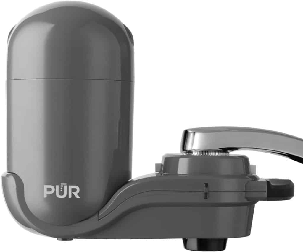 PUR PLUS Faucet Mount Water Filtration System, Gray – Vertical Faucet Mount for Crisp, Refreshing Water, FM2500V