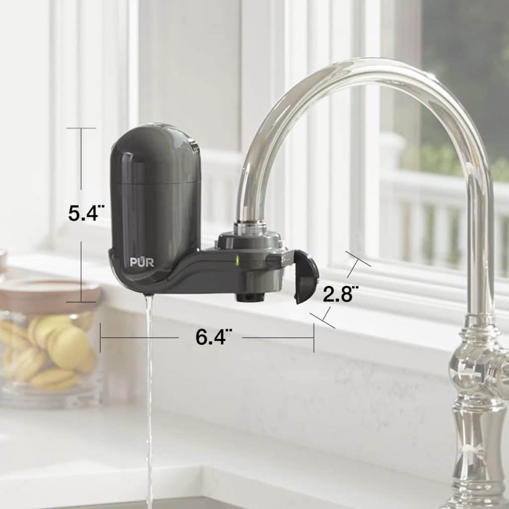 PUR PLUS Faucet Mount Water Filtration System, Gray – Vertical Faucet Mount for Crisp, Refreshing Water, FM2500V