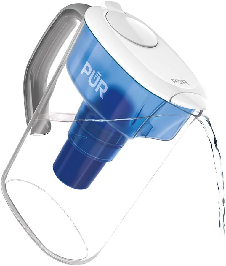 PUR Water Pitcher Filtration System, 7 Cup, Clear/Blue